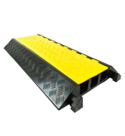 Cable Protector Bump 900 × 500 × 70 mm | Heavy‑Duty Rubber Cable Ramp with Hinged Yellow Lid | 2–5 Channel Vehicle Load Protection
